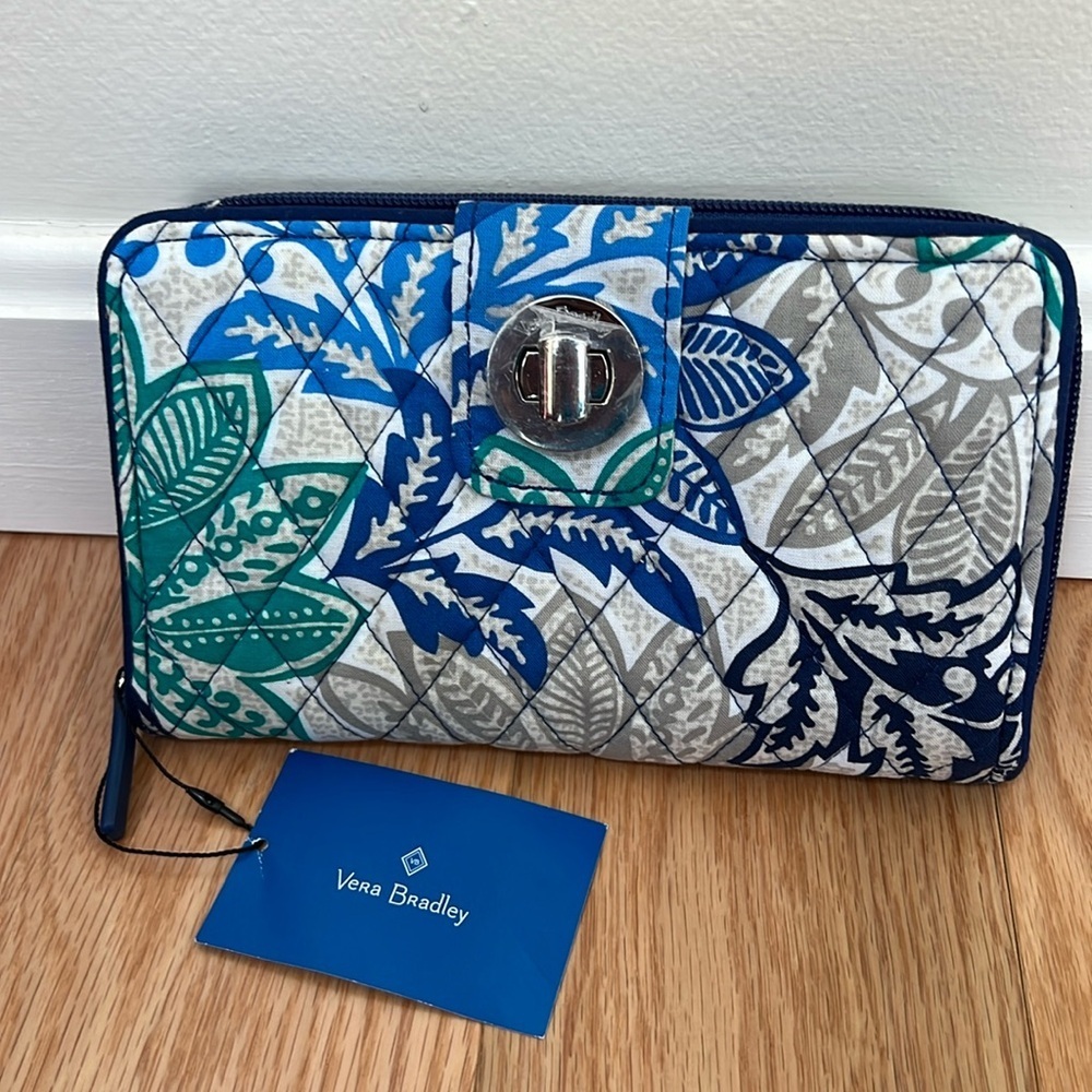 New! Vera Bradley turn lock zippered wallet.